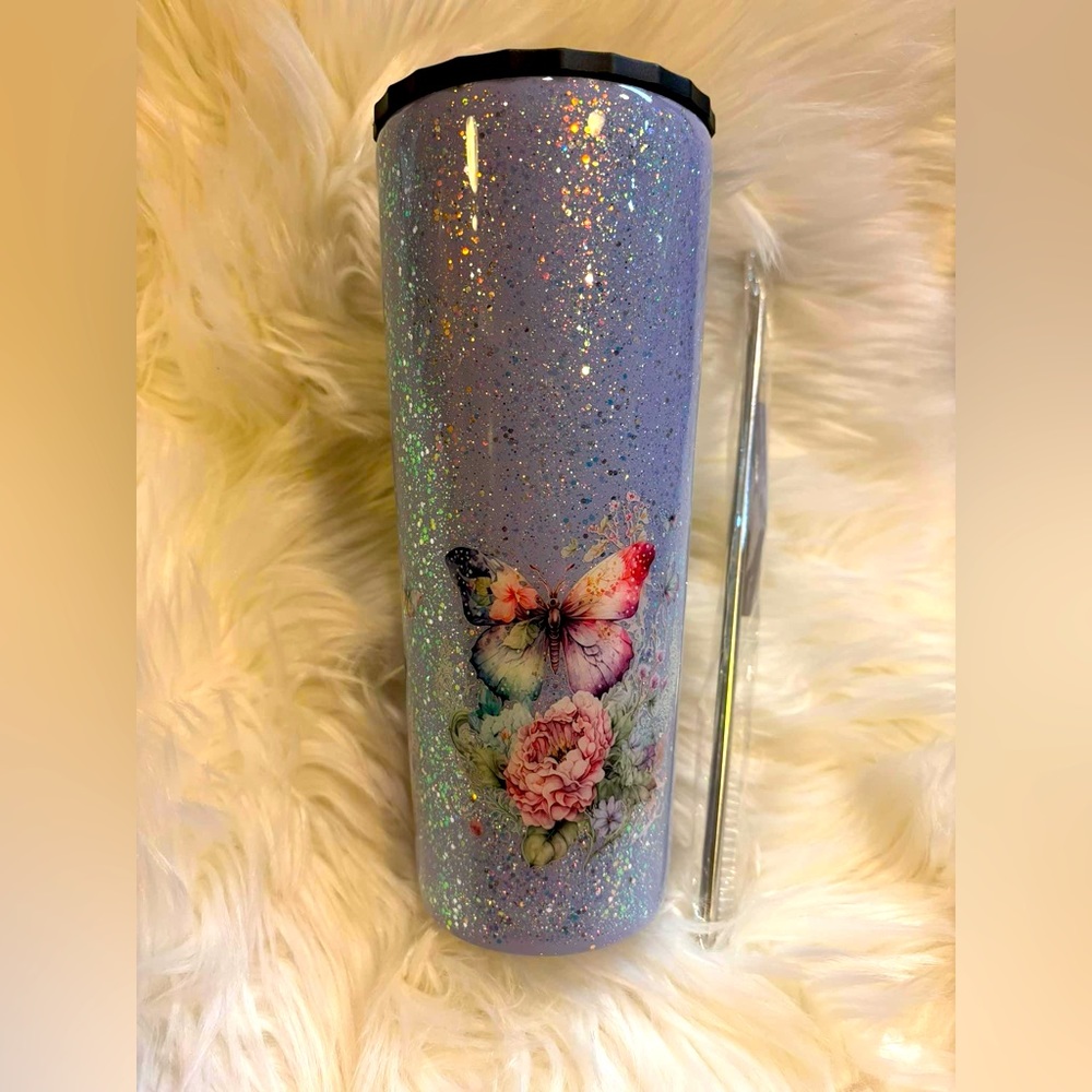 34 oz Handmade epoxied/glittered Tumbler-NEW